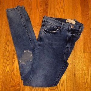 Free People Busted Knee Skinny Jeans